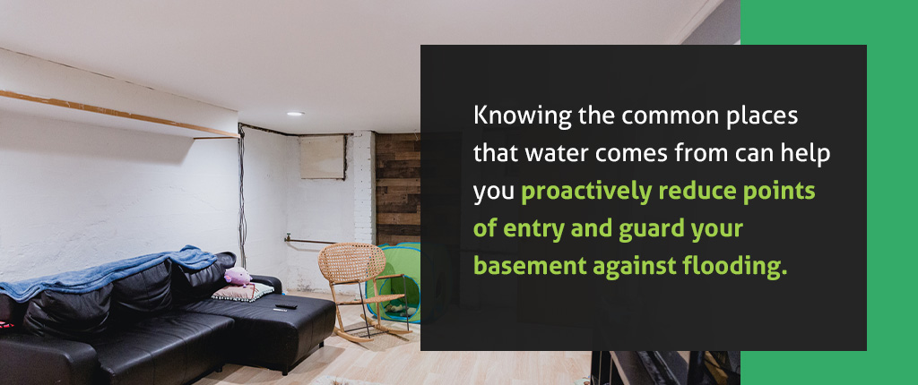 know the common places that water enters your basement