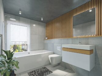 A modern bathroom suite.